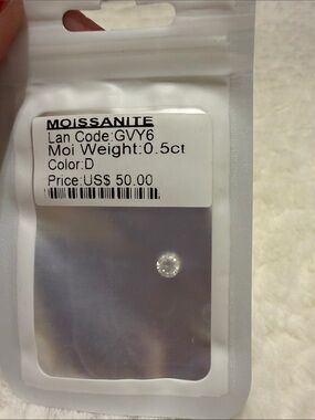 Brilliant Round Moissanite Stone 0.5 Ct Color D